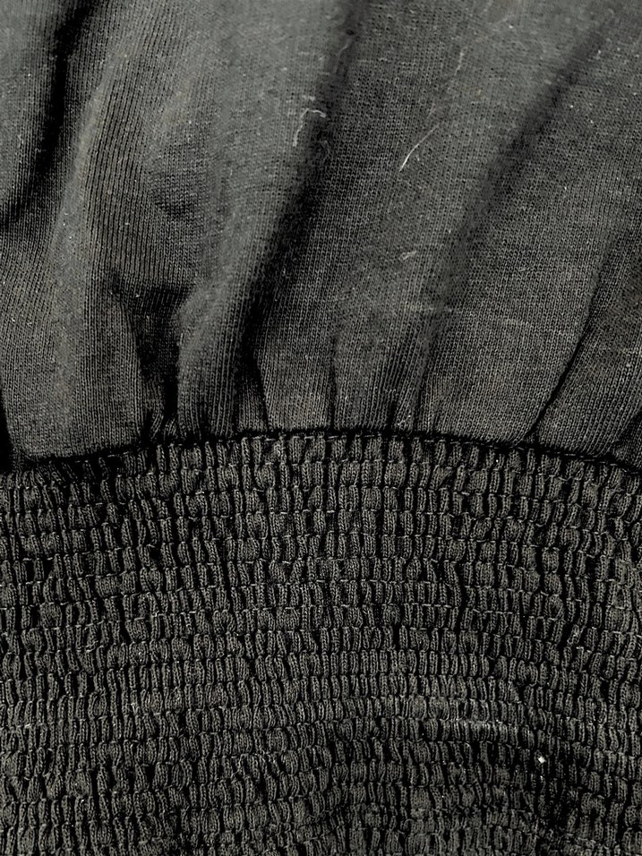 Korseli Siyah Kısa Kollu Tişört - Görsel 4