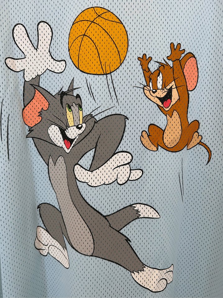 Mavi Oversize Spor Tişört Tom Ve Jerry - Görsel 3