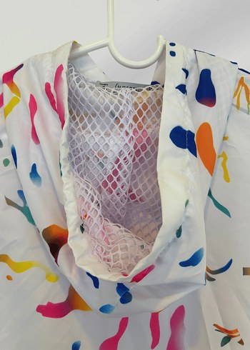 Renkli Kapüşonlu Kadın Rüzgarlık - Görsel 7