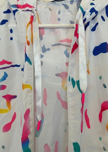 Renkli Kapüşonlu Kadın Rüzgarlık - Görsel 5