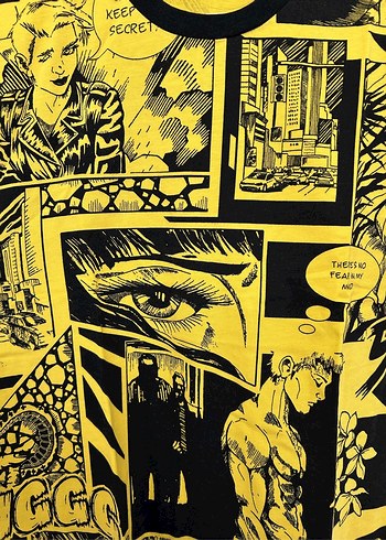 Sarı Baskılı Erkek Tişört - Görsel 3