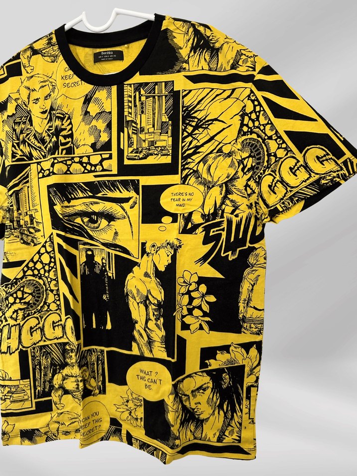 Sarı Baskılı Erkek Tişört - Görsel 2