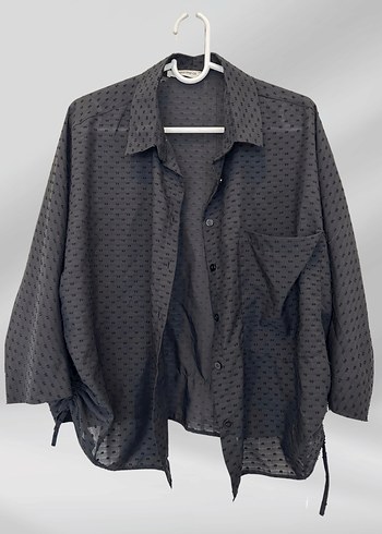 Siyah Kadın Salaş Gömlek - Görsel 2