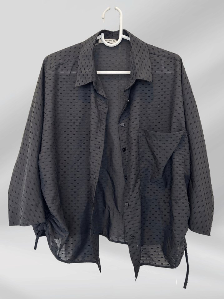 Siyah Kadın Salaş Gömlek - Görsel 2