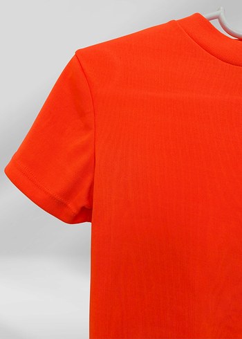 Neon Turuncu Kadın Kısa Kollu Tişört - Görsel 2