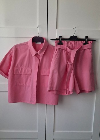 Defacto Canli Pembe İkili Takim Rahat Ve Sik Yaz Stili