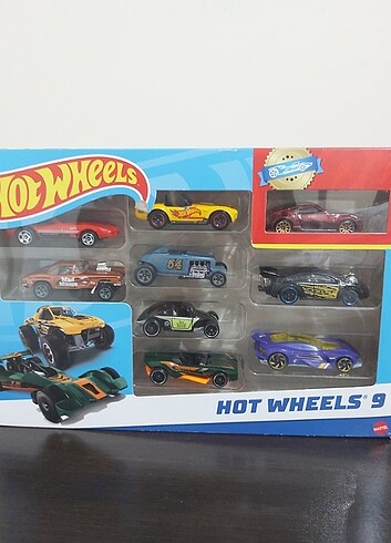 Hotwheels 9 lu araba seti kapalı kutudadır sıfır ürün