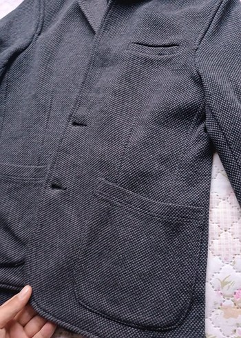 Gri Erkek Düğmeli Yün Ceket - Görsel 4