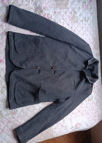 Gri Erkek Düğmeli Yün Ceket - Görsel 6