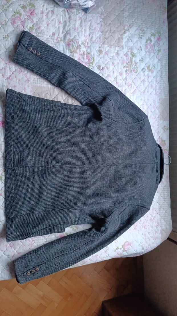 Gri Erkek Düğmeli Yün Ceket - Görsel 3