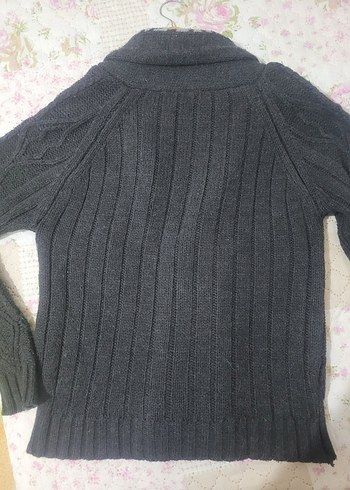 Gri Erkek Örgü Hırka Altı Düğmeli - Görsel 5