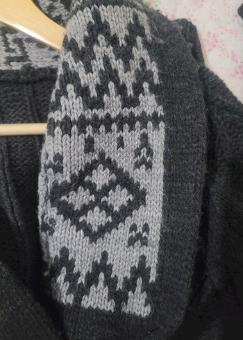 Gri Erkek Örgü Hırka Altı Düğmeli - Görsel 6