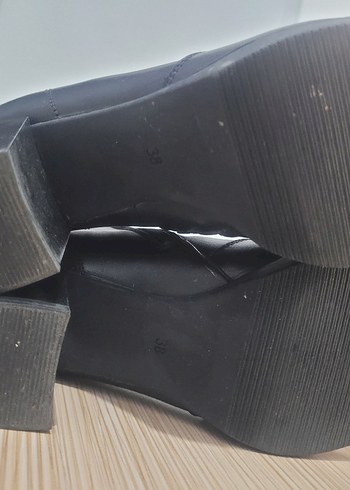 Siyah Deri Kadın Topuklu Bot - Görsel 4