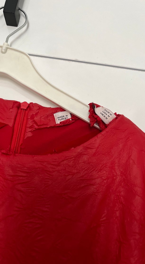 Kırmızı Midi Kadın Elbise - Görsel 4