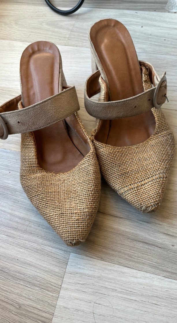 Bej Keten Kadın Dolgu Topuk Espadril - Görsel 2