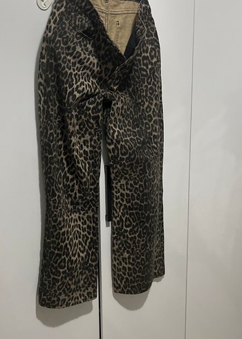 Kahverengi Leopar Desenli Kadın Pantolon - Görsel 2
