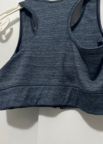 Gri Yüksek Yakalı Spor Crop Top - Görsel 4