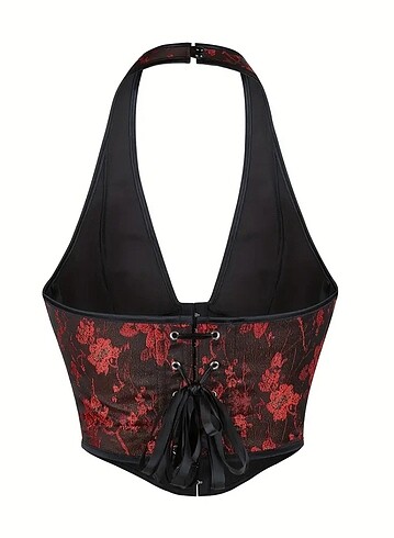 Sheinside Çiçek Desenli Vintage Korse / Büstiyer