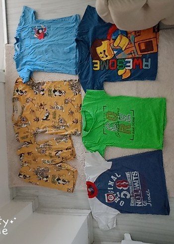 Erkek Çocuk Renkli Baskılı Kısa Kollu Tişört - Görsel 2