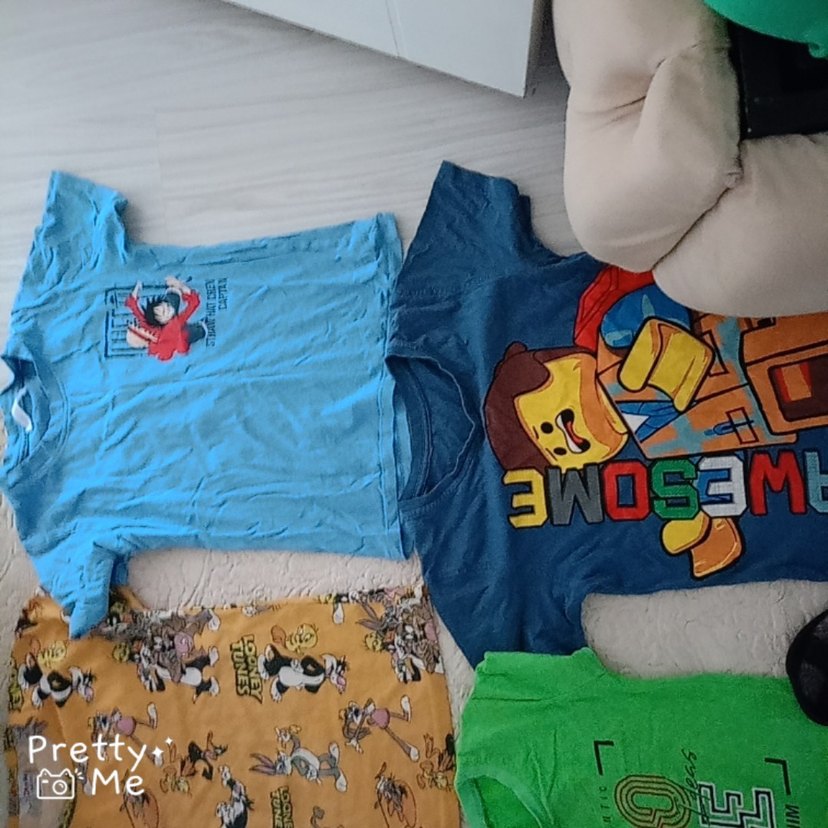 Erkek Çocuk Renkli Baskılı Kısa Kollu Tişört - Görsel 4