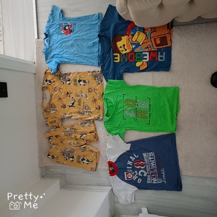 Erkek Çocuk Renkli Baskılı Kısa Kollu Tişört - Görsel 2