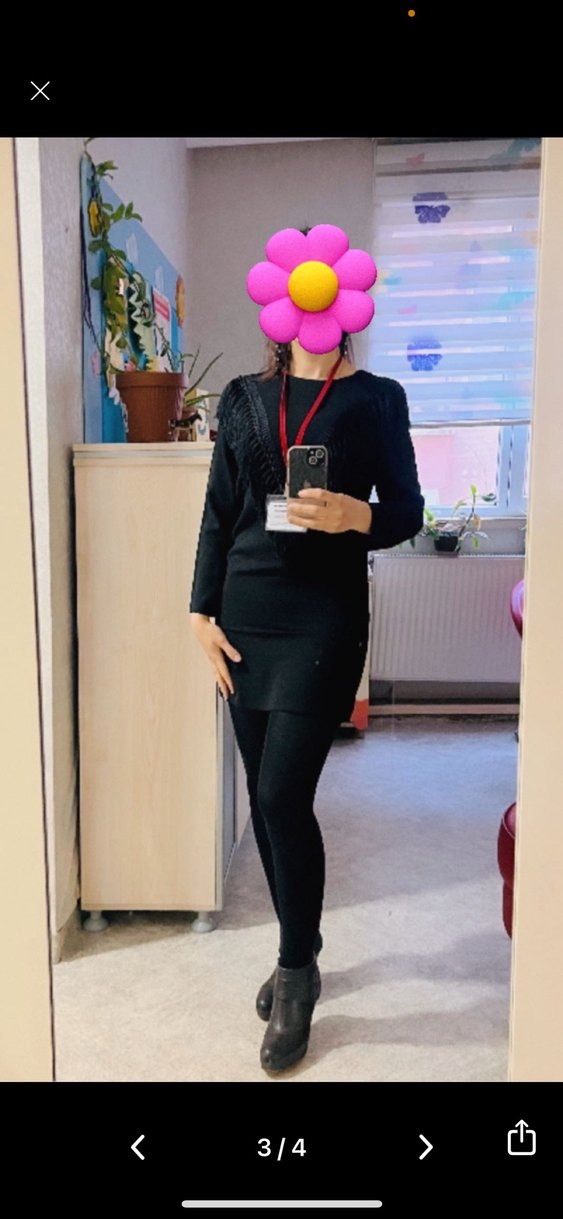 Püskül Detaylı Siyah Mini Elbisesi - Görsel 2