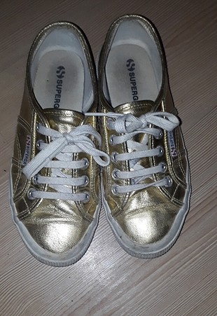 orjinal süperga ayakkabi altın rengi çok az giyildi 38 numara