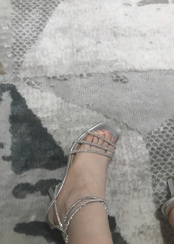 Taşlı abiye topuklu ayakkabı - Görsel 5