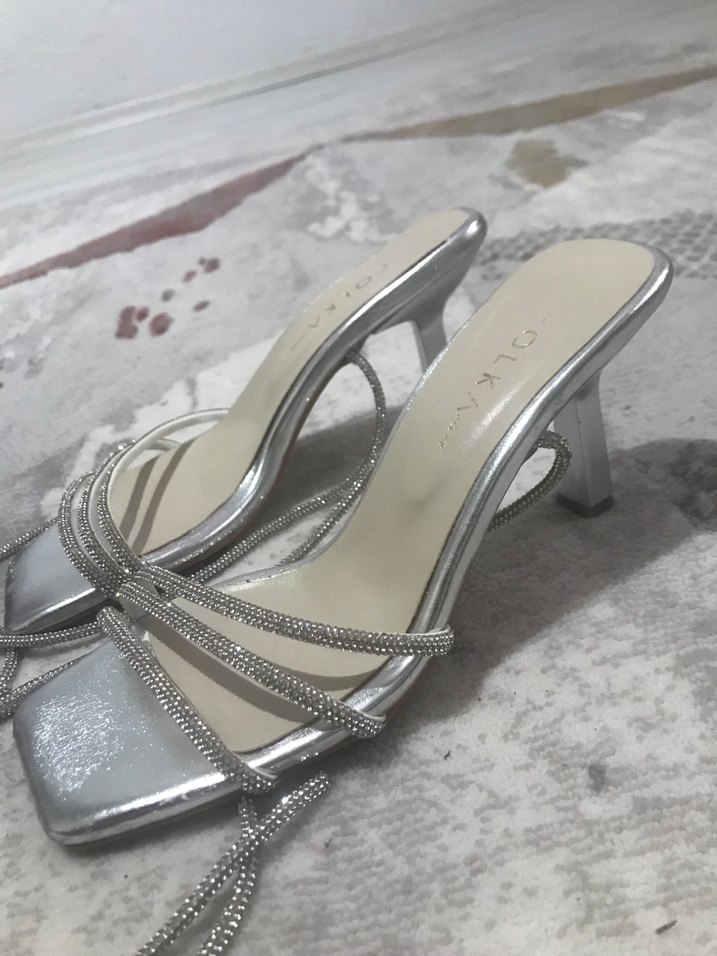 Taşlı abiye topuklu ayakkabı - Görsel 3