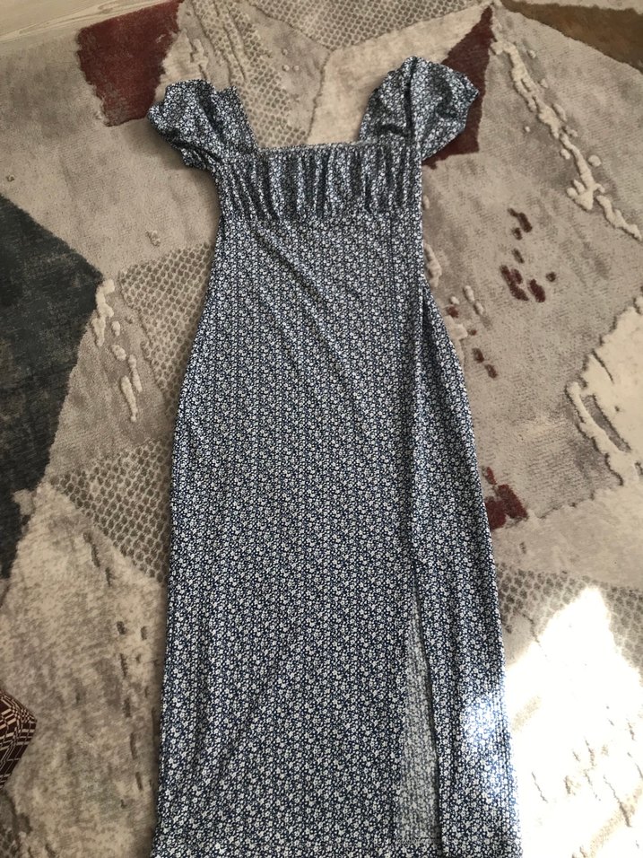 Çiçekli uzun elbise - Görsel 3