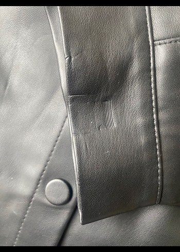 H&M Düğmeli Siyah Deri Etek - Görsel 5