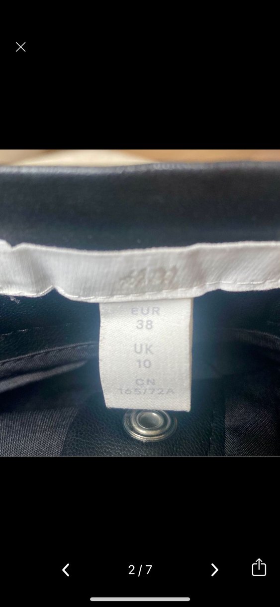 H&M Düğmeli Siyah Deri Etek - Görsel 2