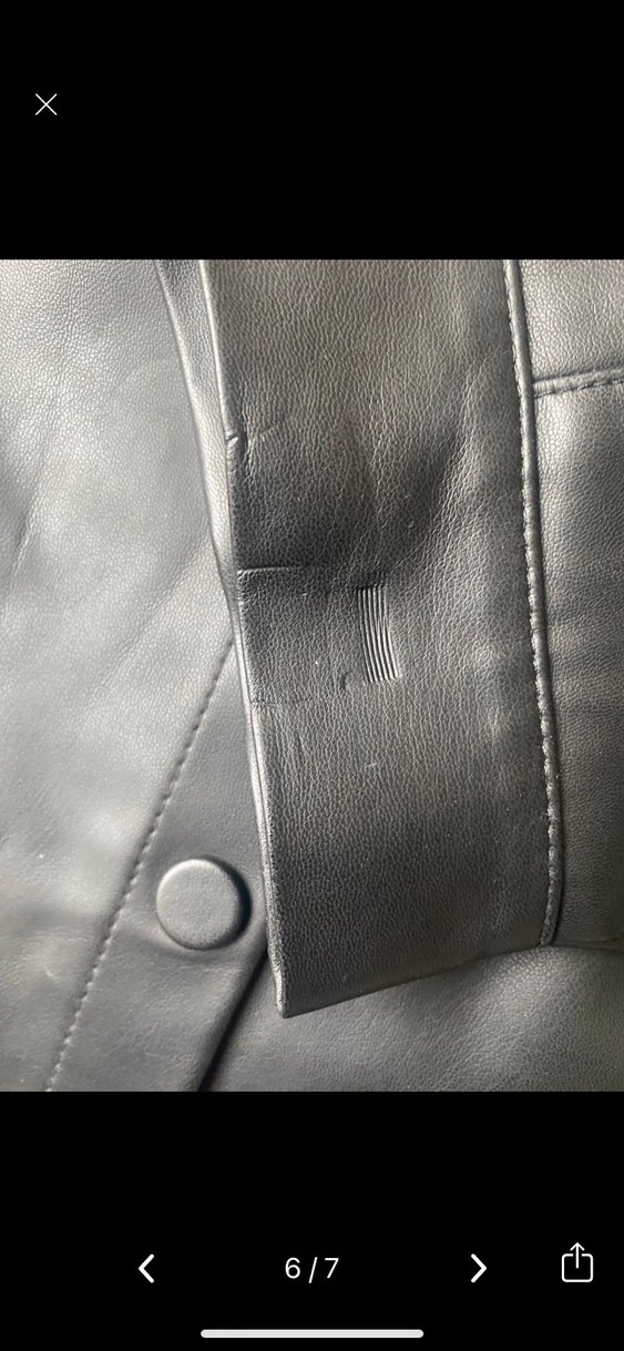 H&M Düğmeli Siyah Deri Etek - Görsel 5