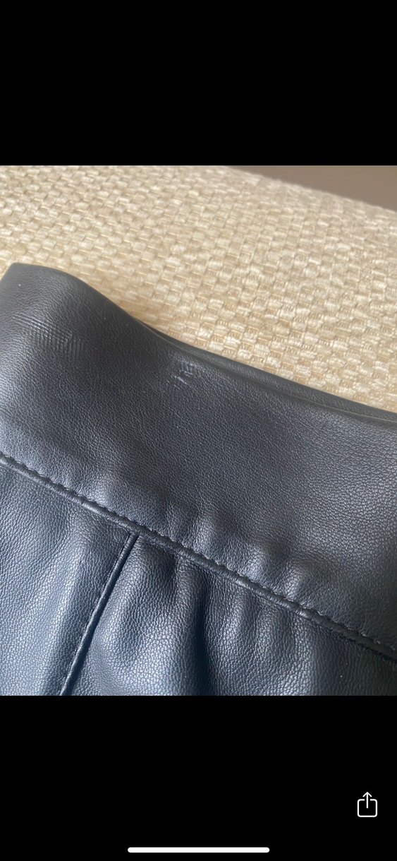 H&M Düğmeli Siyah Deri Etek - Görsel 3