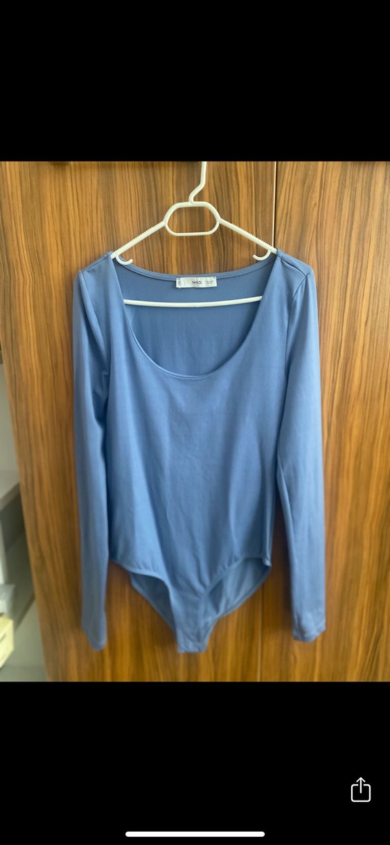 Mango Mavi Uzun Kollu Kadın Bluz - Görsel 3