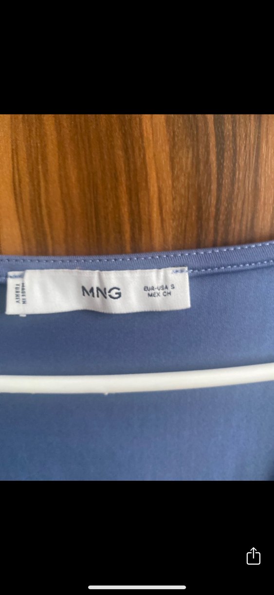 Mango Mavi Uzun Kollu Kadın Bluz - Görsel 4