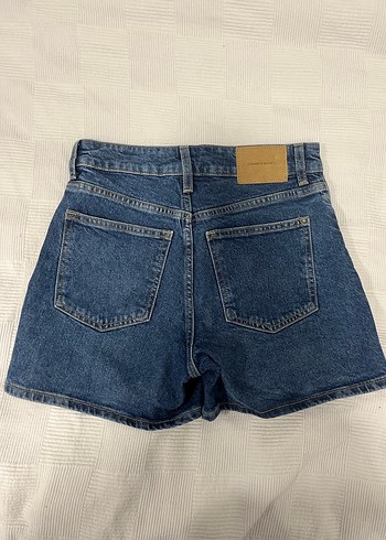Kadın Koyu Mavi Mini Denim Şort - Görsel 2