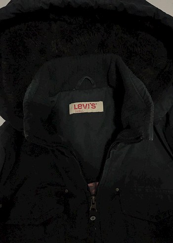 Levis Levi S Orjinal Siyah Yakasi Kurklu Kapsonlu Uzun Kadin Kaban
