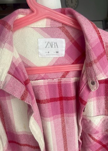 Pembe Ekose Düğmeli Kız Çocuk Gömlek - Görsel 2