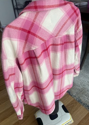 Pembe Ekose Düğmeli Kız Çocuk Gömlek - Görsel 3