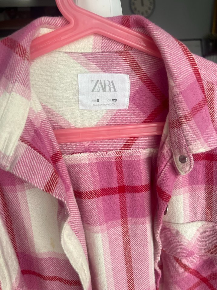 Pembe Ekose Düğmeli Kız Çocuk Gömlek - Görsel 2