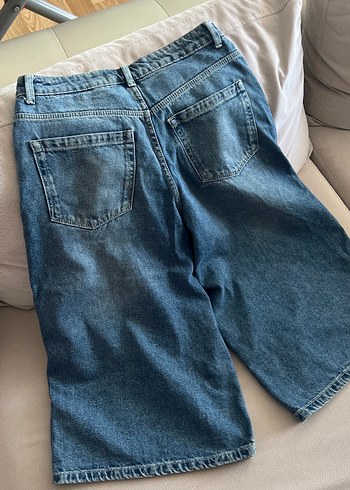 Kadın Gri Midi Denim Şort - Görsel 4