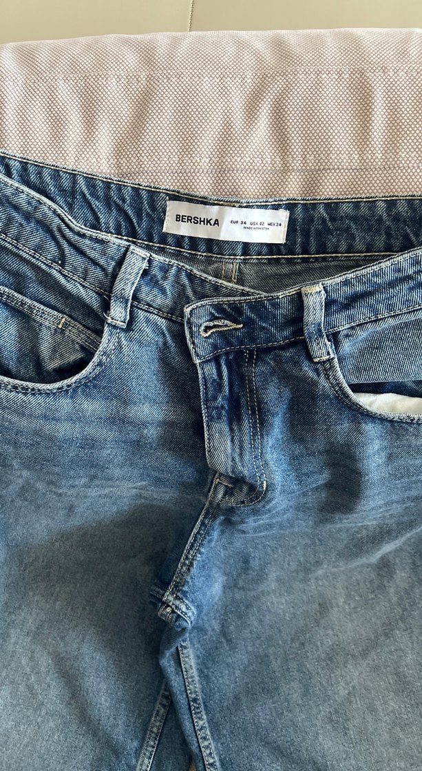 Kadın Gri Midi Denim Şort - Görsel 2