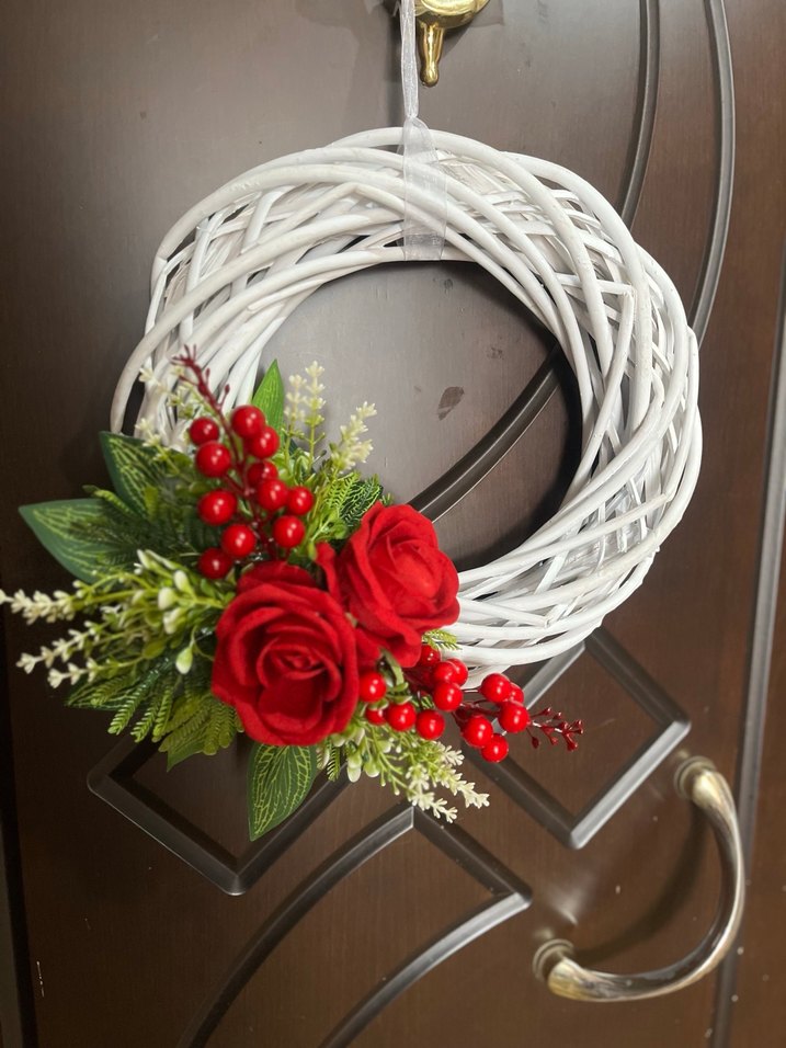 Beyaz Hasır Kapı Süsü - Görsel 5