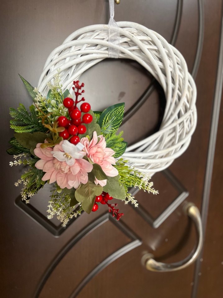 Beyaz Hasır Kapı Süsü - Görsel 2