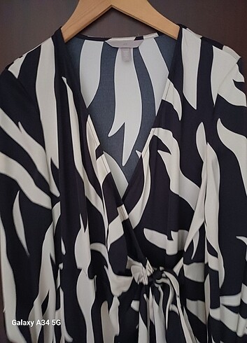 m Beden H&M zebra elbise 