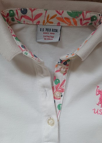 Kız Çocuk Beyaz Polo Yaka Tişört - Görsel 4