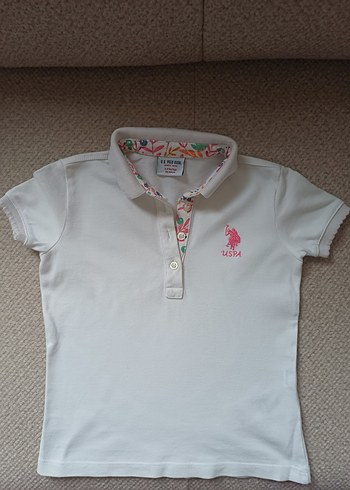 Kız Çocuk Beyaz Polo Yaka Tişört - Görsel 3