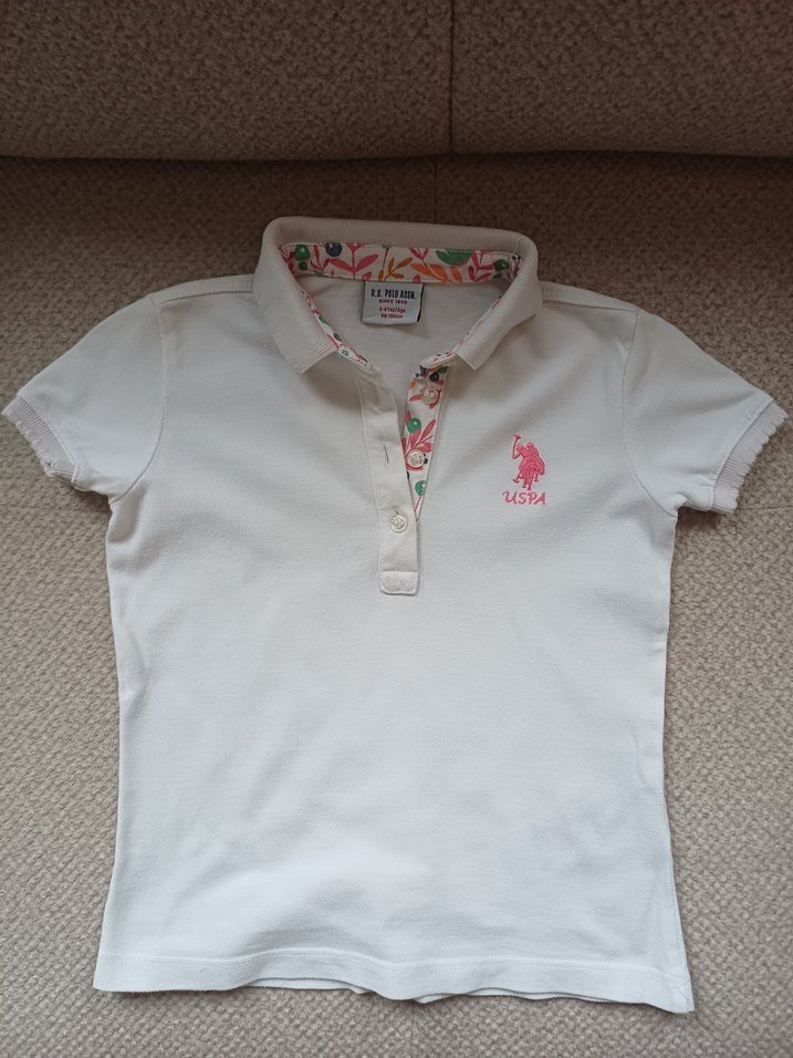 Kız Çocuk Beyaz Polo Yaka Tişört - Görsel 2