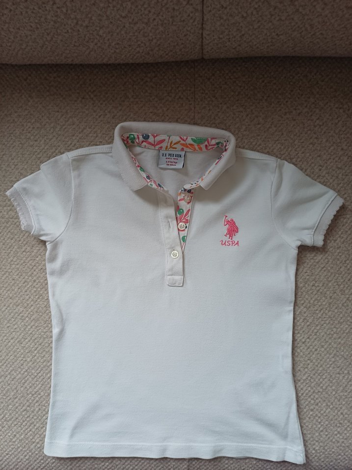 Kız Çocuk Beyaz Polo Yaka Tişört - Görsel 3